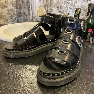 Dr. Martens mackaye hardware leather strap sandals